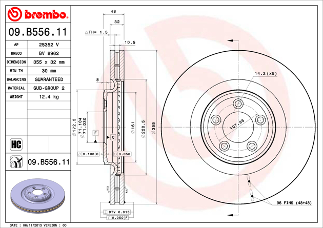 Brake disc Brembo 09.B556.11