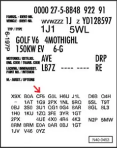 Indicate vehicle information, identifying PR numbers