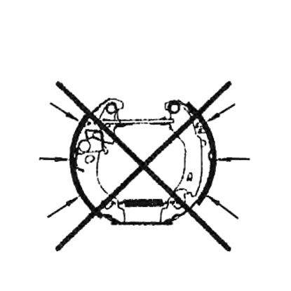 Prohibition from applying lubricant or grease to the brake friction material or the inside of the drum