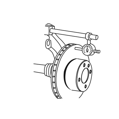 10. Check lateral runout of the disc using the metrology kit