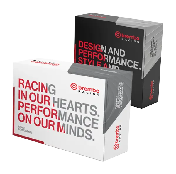 Упаковка двух коробок с тормозными компонентами Brembo