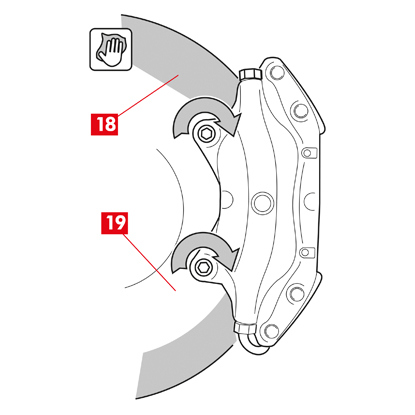 清洁轮毂支架上的制动面、制动盘和制动钳接触面